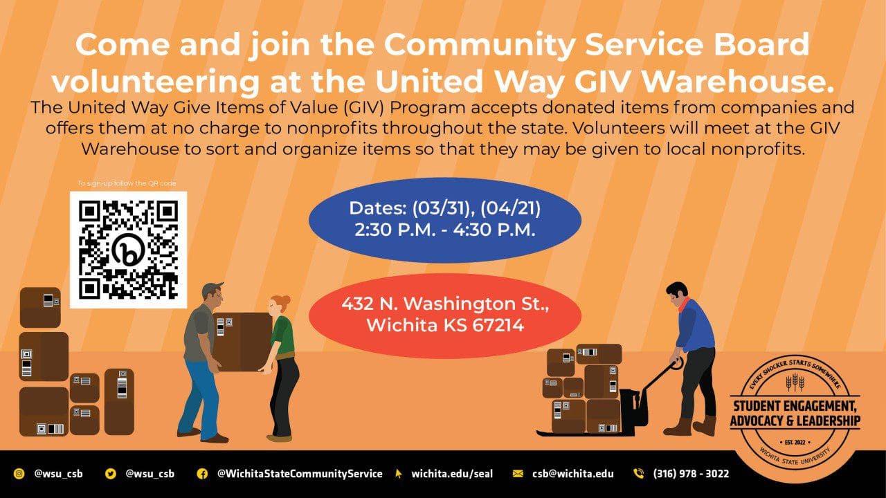 Come and join the Community Service Board volunteering at the United Way GIV Warehouse