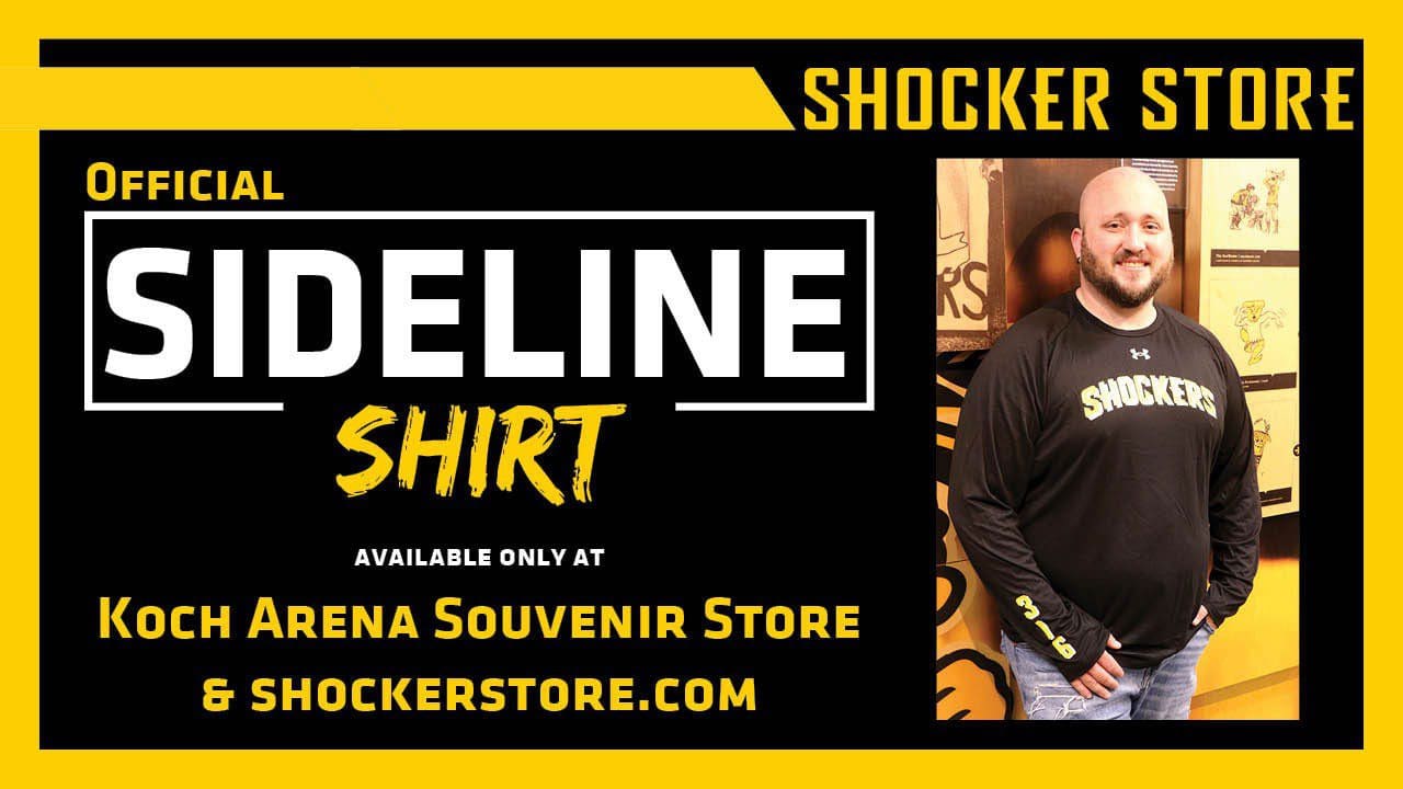 Now is your chance to get the official team sideline shirt of the Shocker men’s basketball team! Available only at the Shocker Store’s Koch Arena Souvenir Store location and online at https://bit.ly/ShockerSideline.