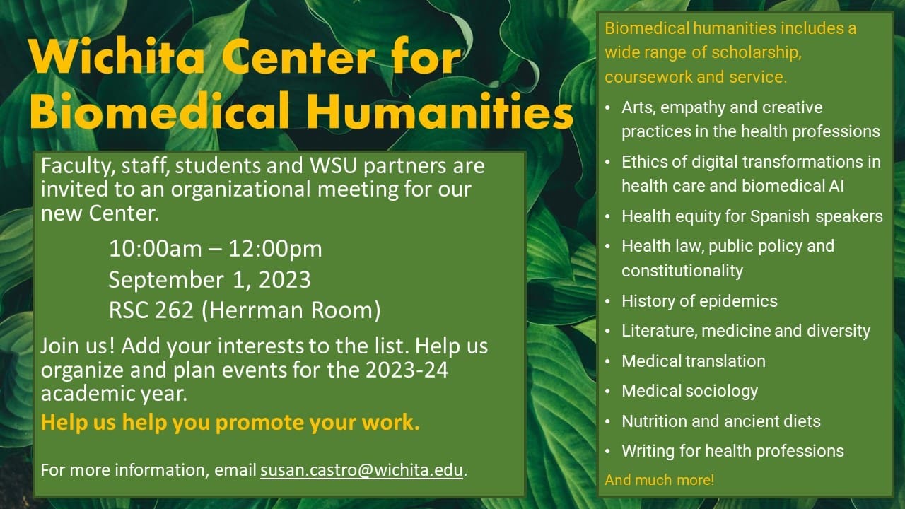 Wichita Center for Biomedical Humanities Organizational Meeting